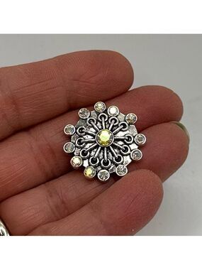 Ginger Snap #212 “Glittering Iridescent Pinwheel” For 18mm Snap Jewelry!